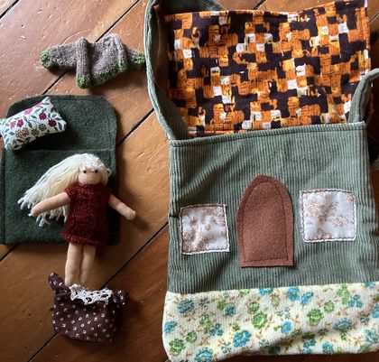 Tiny Waldorf doll (in house bag)