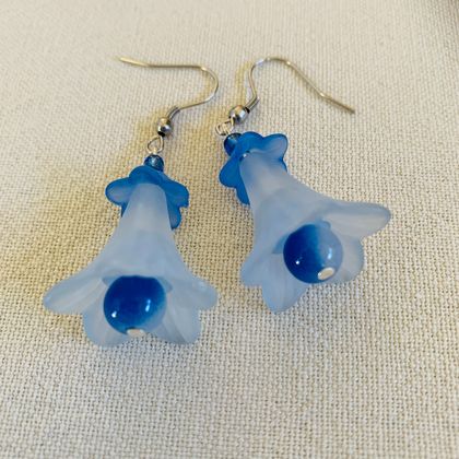 Earrings: Blue Lily (ii) ("Lilies & Roses & Daisies" range)