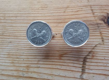 New Zealand 3 Pence Coin Cufflinks