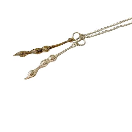 Kowhai Pendant Necklace in Sterling Silver and Bronze
