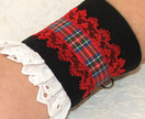 Tartan Cuff Bracelet, Black & Red