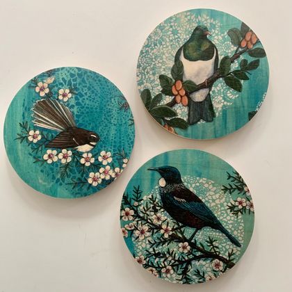 3 Turquoise Bird Wall Art   ** SPECIAL **