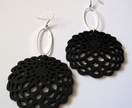 Large and light wooden chrysanthemum earrings