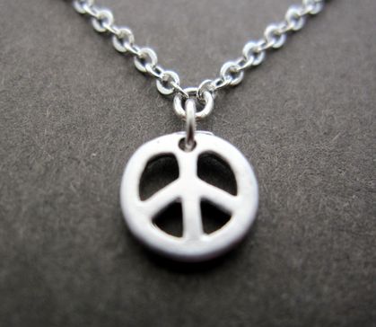 Peace sign necklace - choker length
