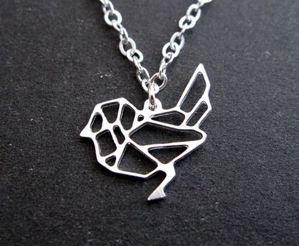 Sale - Geo bird outline necklace