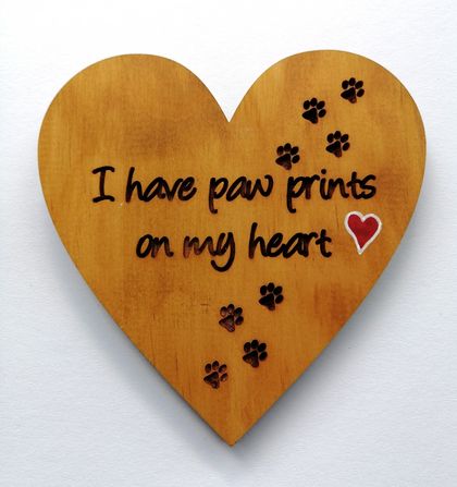 Wooden Heart - Pawprints