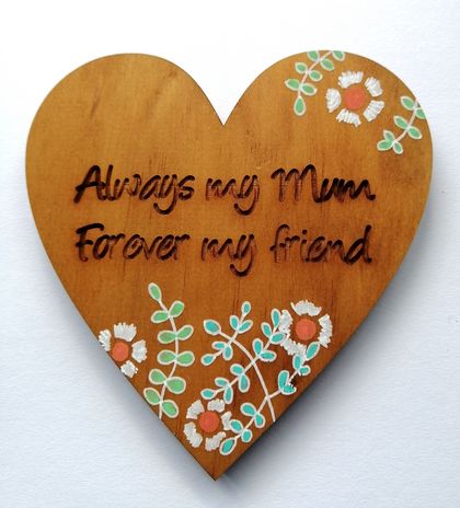 Wooden Heart - Mum
