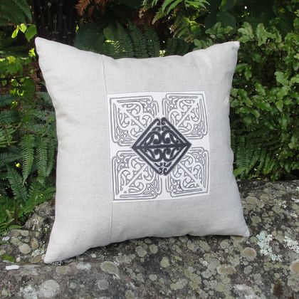 Pā o te Hā Rima cushion in Natural linen