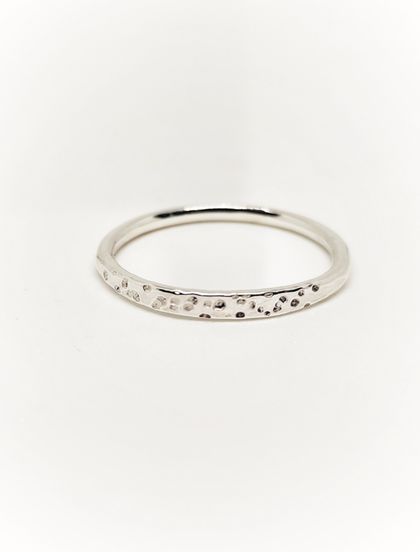 Sterling silver pitted ring