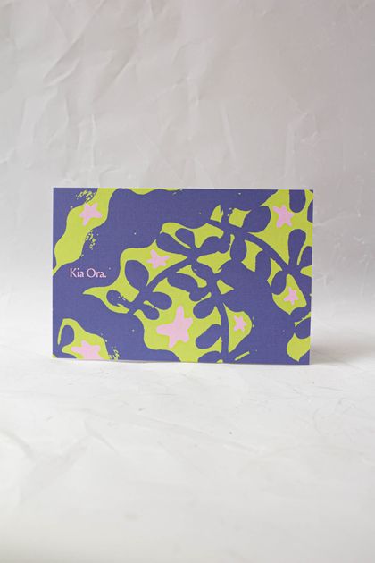 Kia Ora Postcard Set - Purple & Green