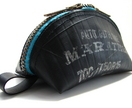 Petite Rubber Bag - Recycled Tyre Tube with Teal and Gold Zip