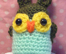 Hootie Cuties! Little Green Owl Crocheted Amigurumi