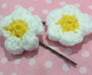 Sweet Puffy Strawberry Flower Hair Clips (Set of Two)