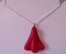 Red Jet Plane Necklace Christmas Edition - Polymer Clay