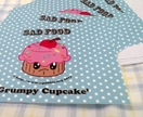 Sad Food Character Notecards Featuring 'Grumpy Cupcake'!