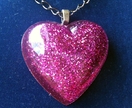 Sparkling Purple Resin Glitter Heart Pendant