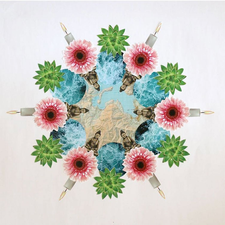 Aid Through Art – Gayle Miller / Spring Meditation Collage Print 