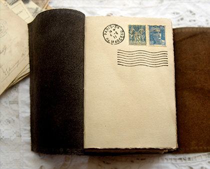 Quiet Moments - Grey Leather Journal by Bibliographica