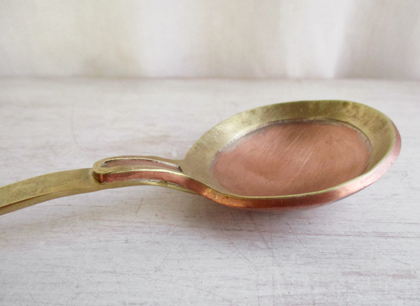 Handcrafted copper and brass serving spoons by Brightonmine