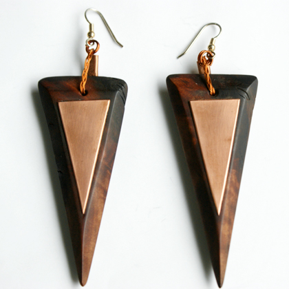 cobredera triangle earrings