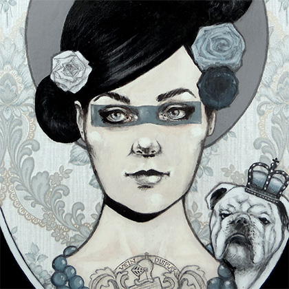 'Blue Blooded' - Small limited edition giclée print by Andy McCready, Gilt and Envy