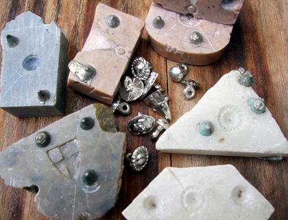 handcast pewter buttons and moulds