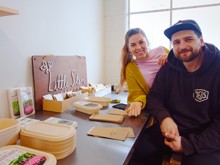 Natalie and Lukas of Little Stem Microgreens