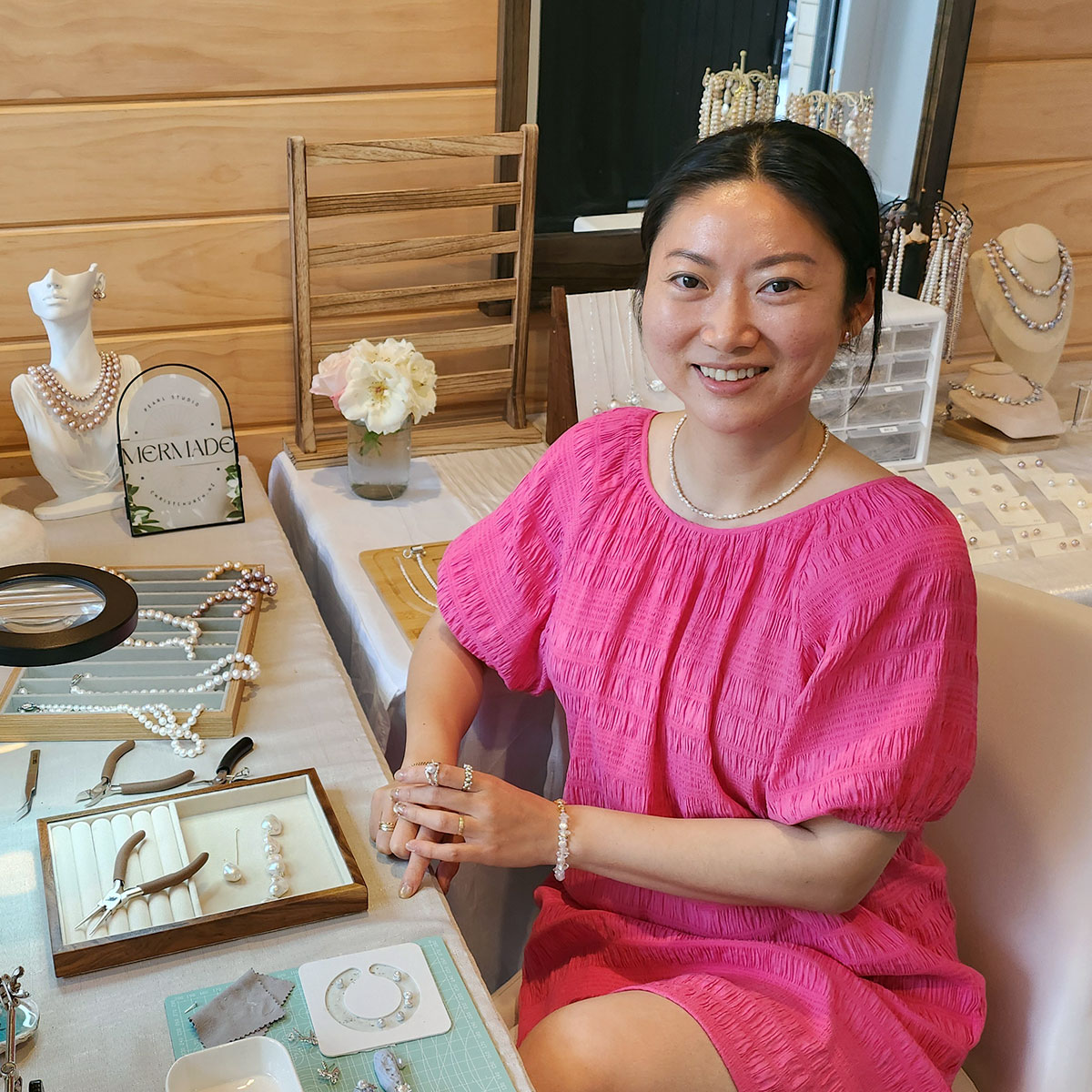 Lisa Yuyi of Mermade Pearl Studio in Christchurch Ōtautahi