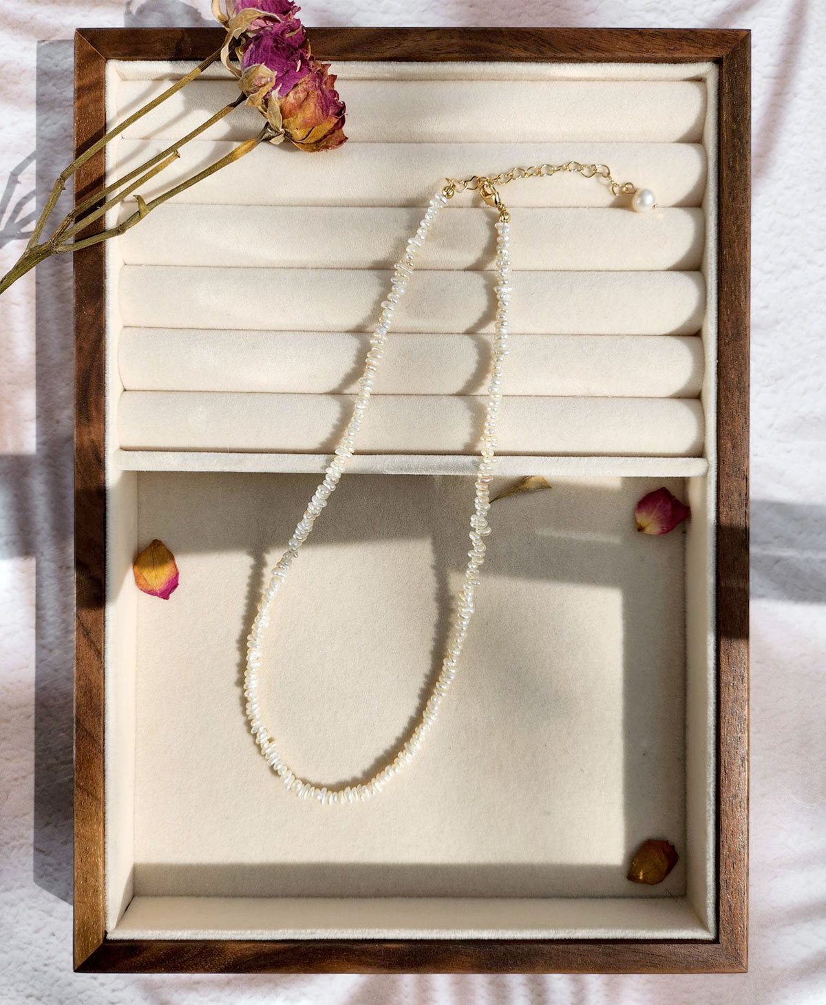 Rice Pops, a freshwater baroque pearl necklace by Lisa Yuyi of Mermade Pearl Studio