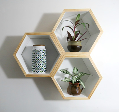 Deeper Hexagon Shelves - Set of 3 by Whalewood