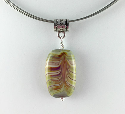 Lampwork Pendant - Green, Brown, Red by Whatyamacallit