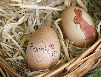 Personalised wooden Easter egg by The Elves & the Woodbotherer
