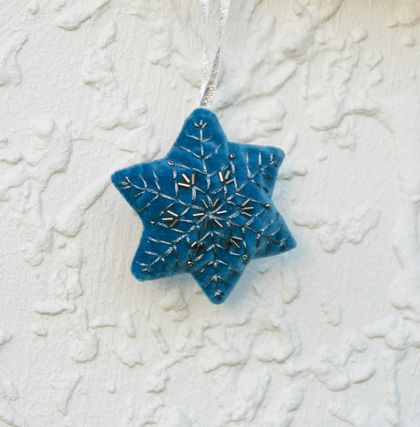 Blue Snowflake Christmas Tree Decoration