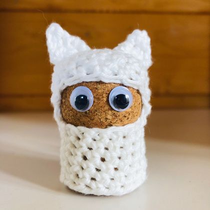 Little cork crochet animal - Cat #1