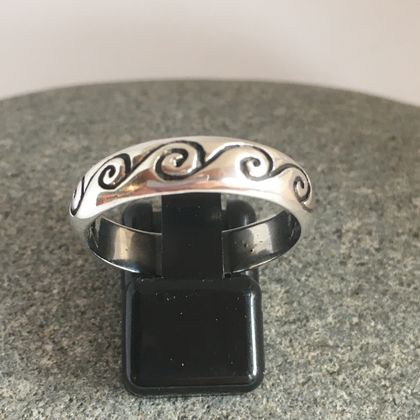 Sterling silver koru wave ring