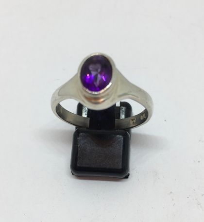 Amethyst and Sterling dress ring