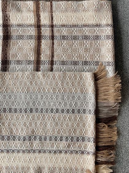 NZ wool handwoven wrap in natural colours