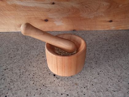Mini Wooden Mortar & Pestle  Bow