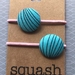 Turquoise stripe hair ties - small