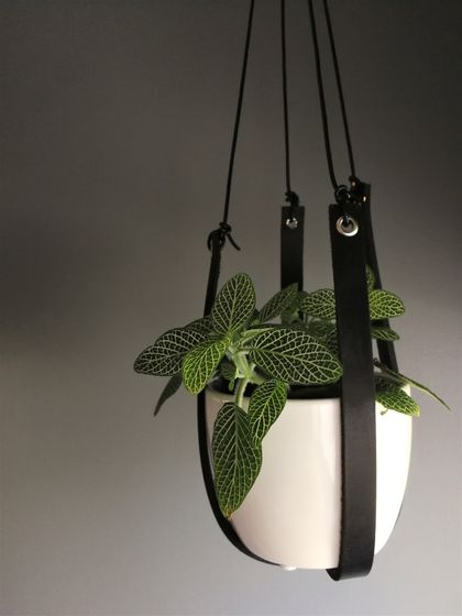 Mini Black Hang'n - Leather Plant Hanger