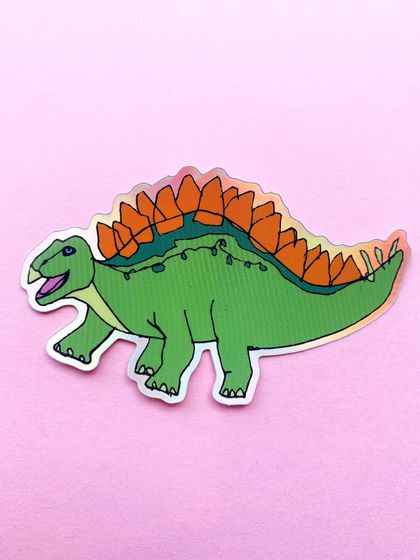 Stegosaurus Dinosaur Vinyl Art Print sticker by West Moor Design