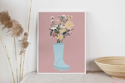 Wild (flower) about you A4 Art Print by West Moor Design