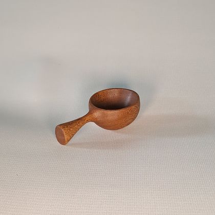 Carved iron wood coffee scoop