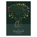 Custom Family Tree (Flowers of NZ 4 Generation, A3 Print Only, On Olive)
