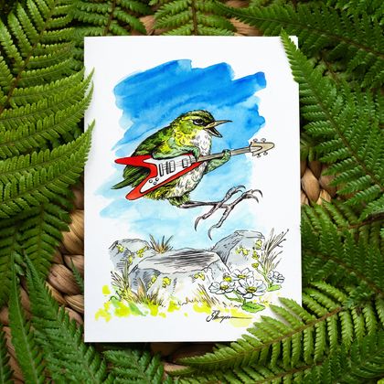 Rocker Wren - Greeting Card