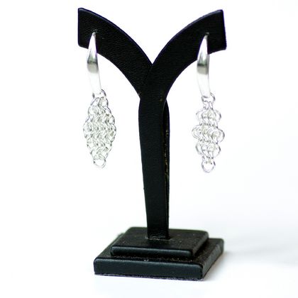 Chainmail earrings: Sterling silver