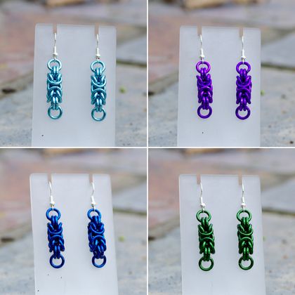 Chainmail earrings: Single colours