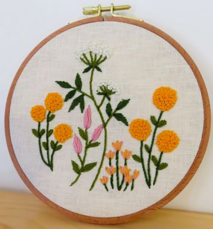 Hand Embroidery mini full kit “Wildflowers” Design
