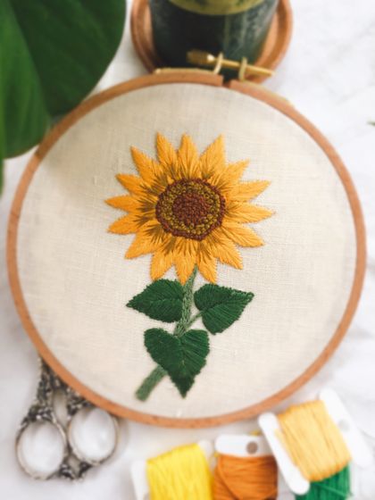 Hand Embroidery Mini full kit “Flower of the Sun” 