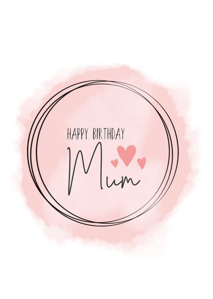 Soft Pink Birthday Card For Mum